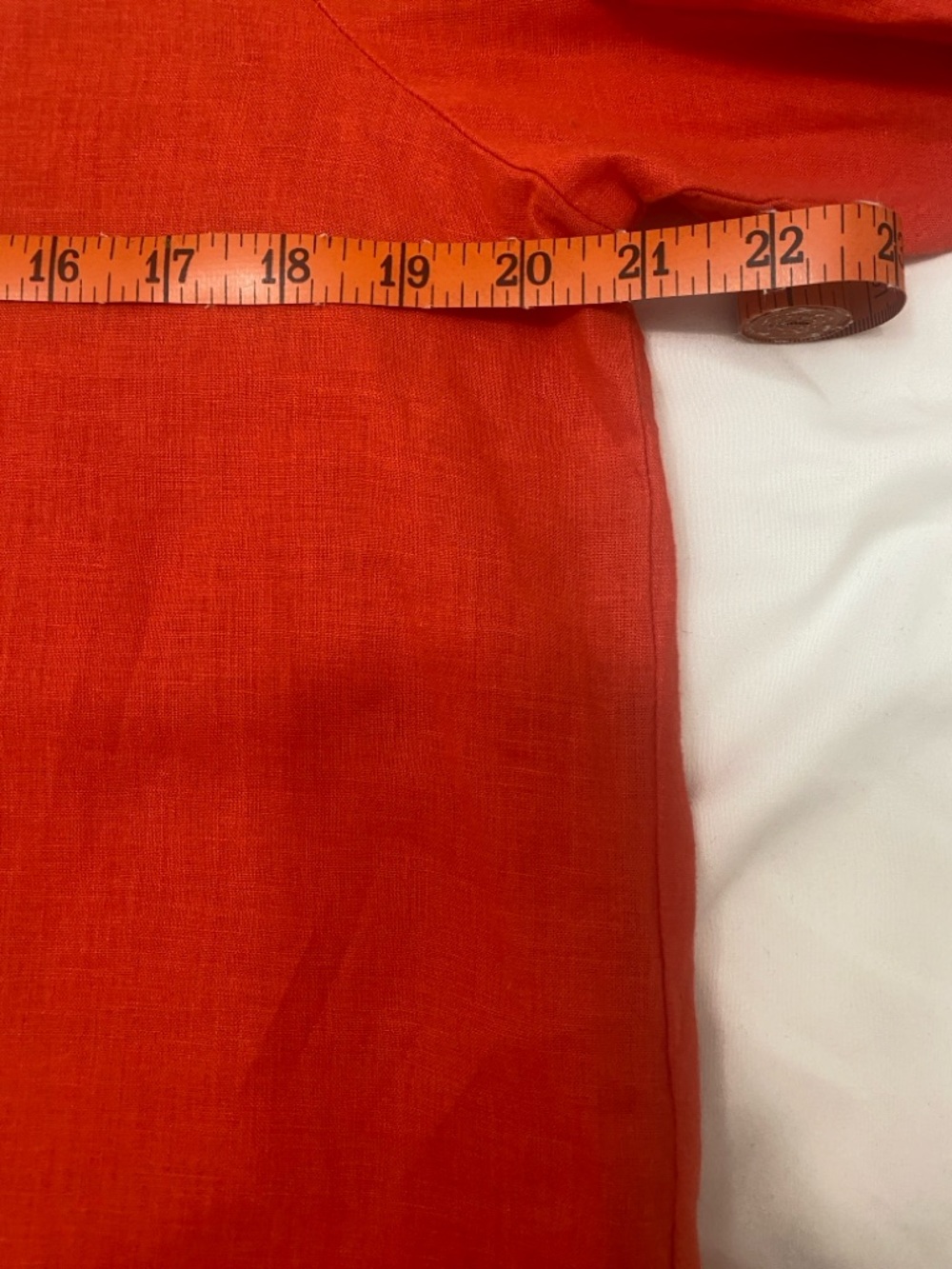 Old Navy Coral Linen Blend Split-Neck Top - Picture 6 of 8